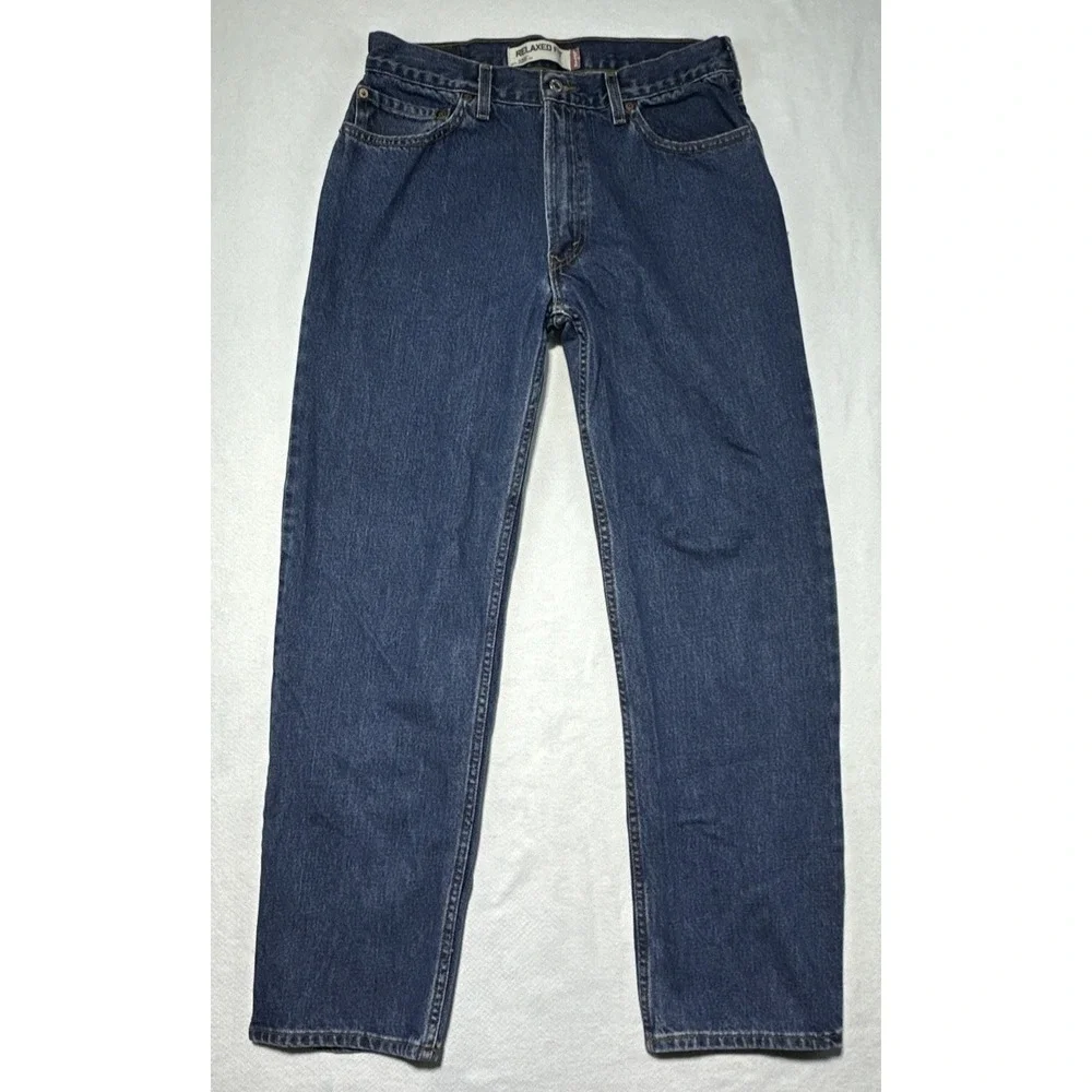 Levis 550 Jeans Mens 34x32 Medium Wash Denim Relaxed Fit Tapered Leg
